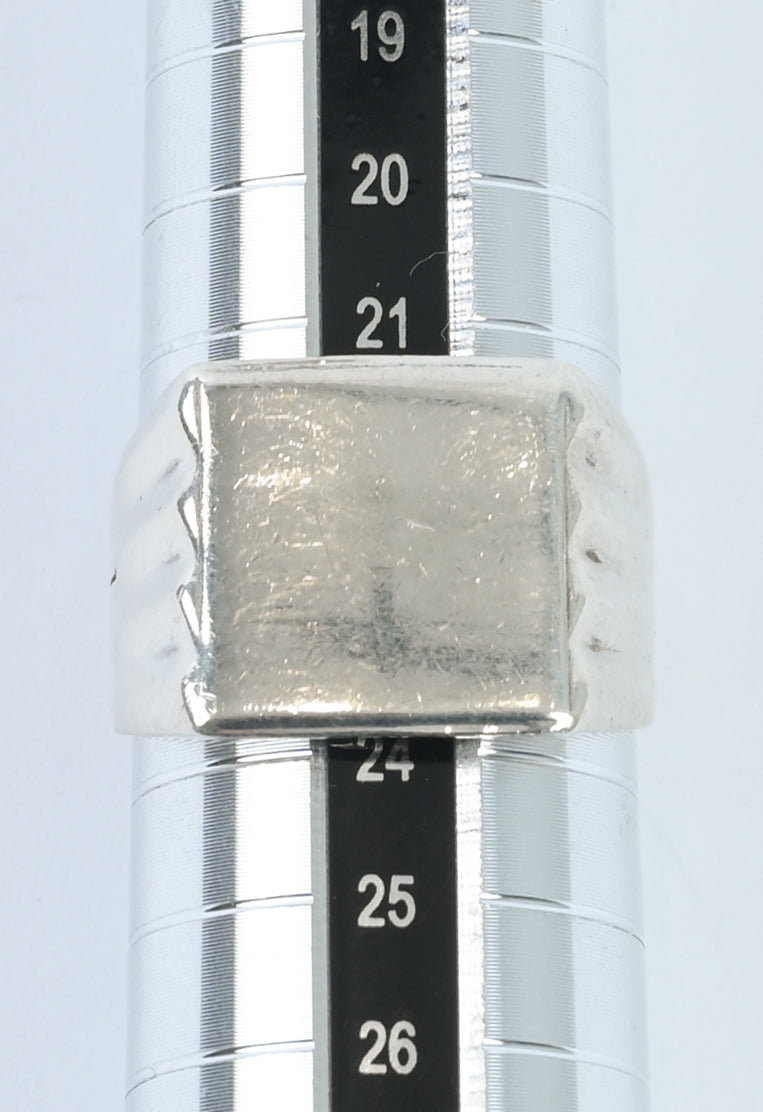 Europe 1980s silver square signet ring