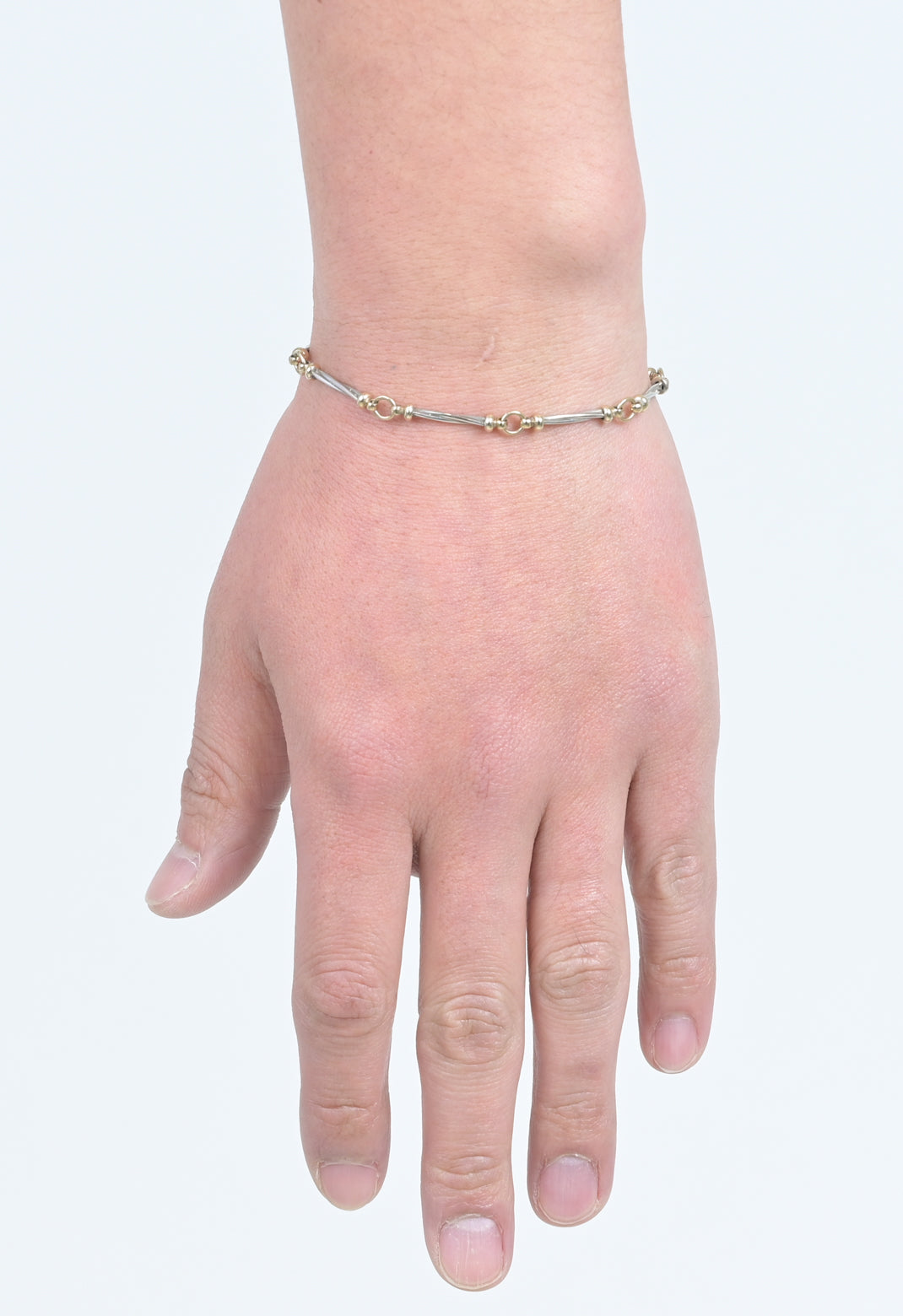 Italy 1980s 9ct gold & silver two-tone twist link bracelet