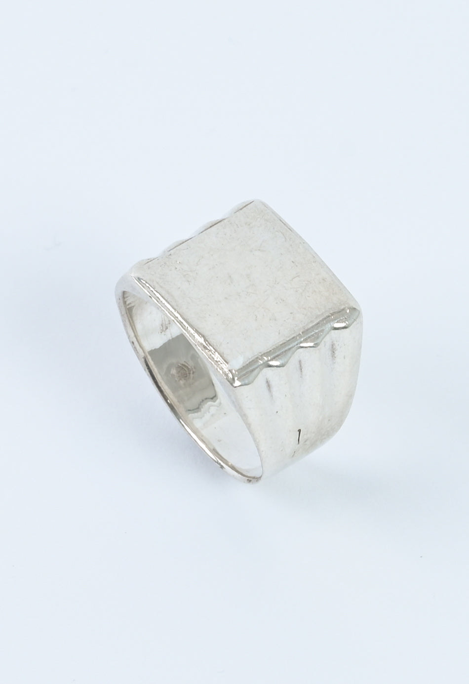 Europe 1980s silver square signet ring