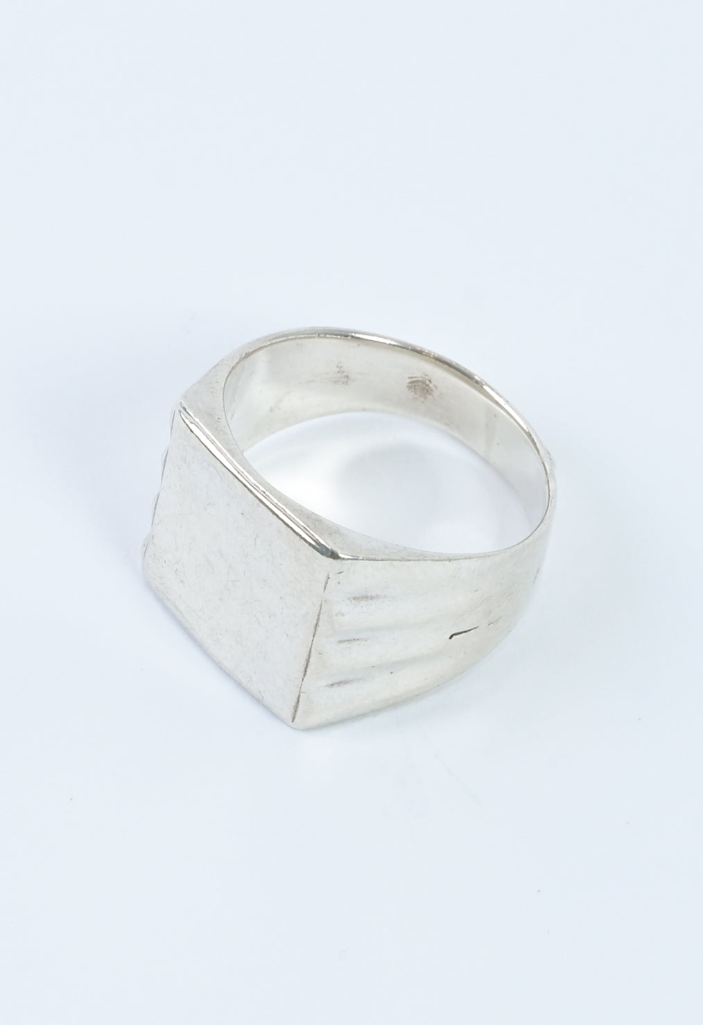 Europe 1980s silver square signet ring