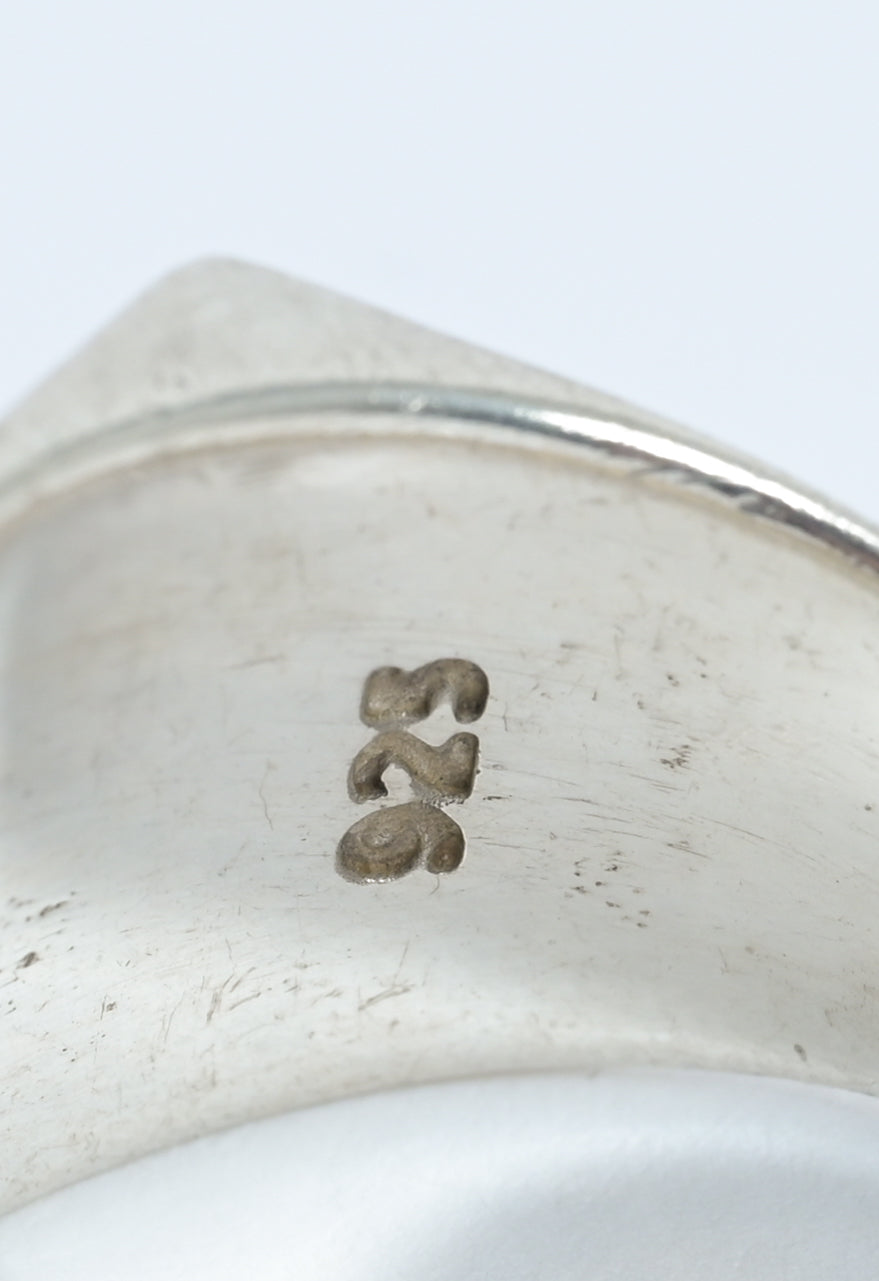 Europe 1980s silver square signet ring