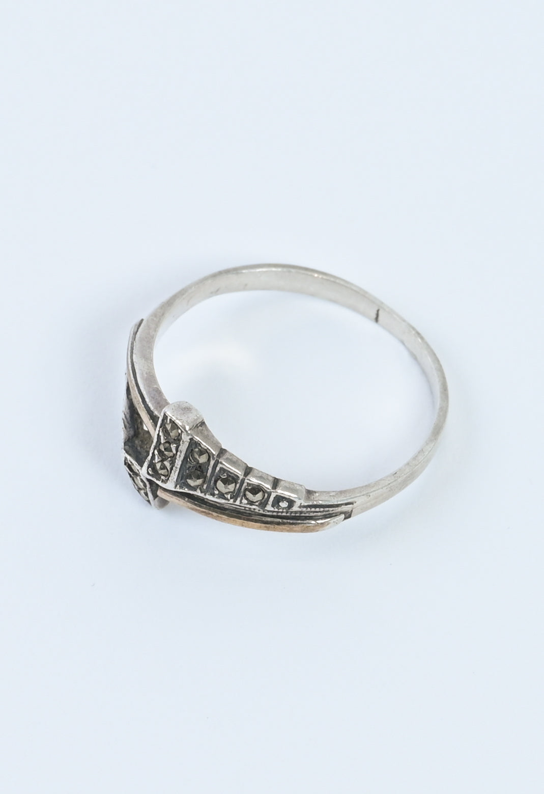 Portugal 1970s silver vermeil marcasite Ring