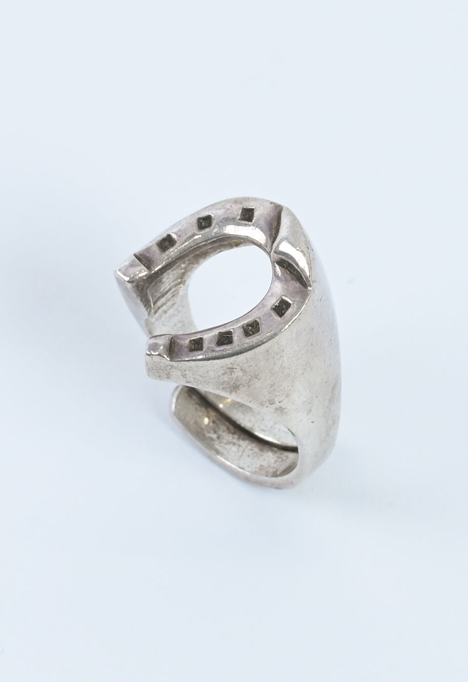 Danish 1970s silver horse shoes ring