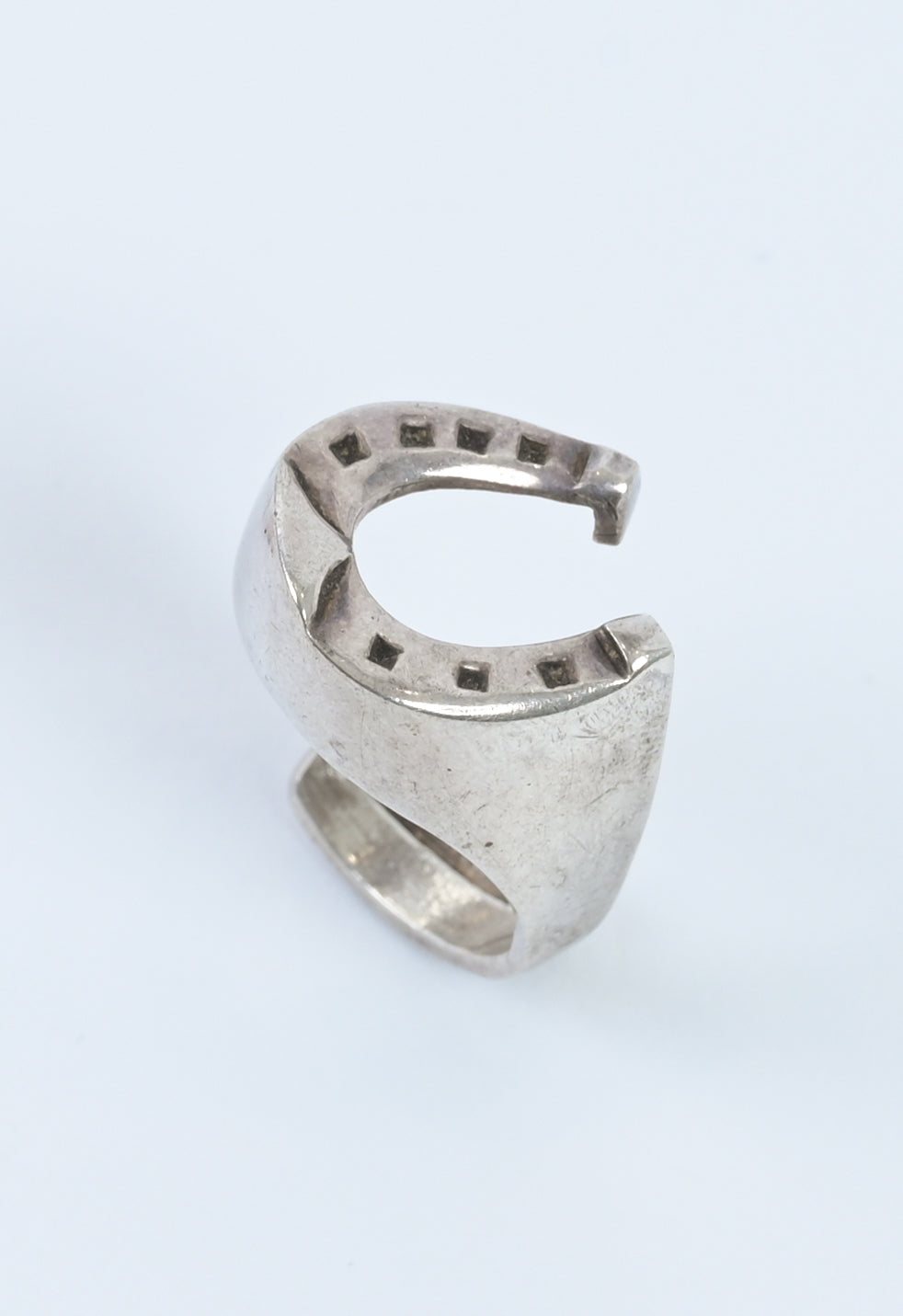 Danish 1970s silver horse shoes ring