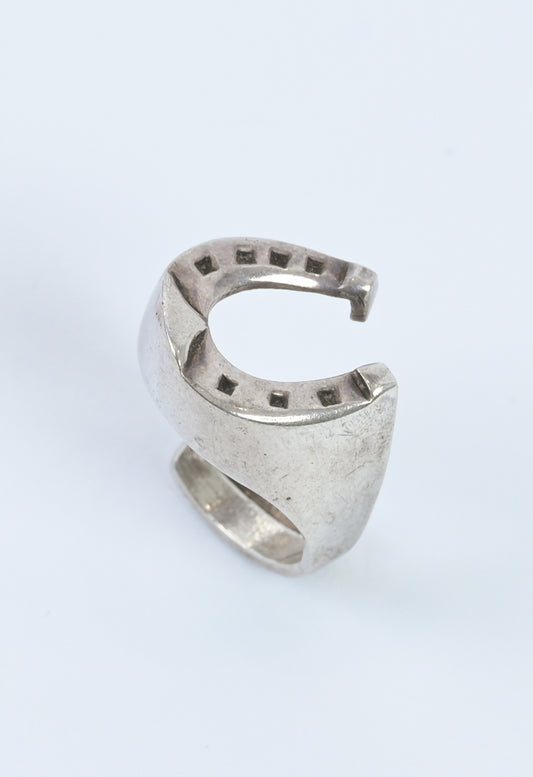 Danish 1970s silver horse shoes ring