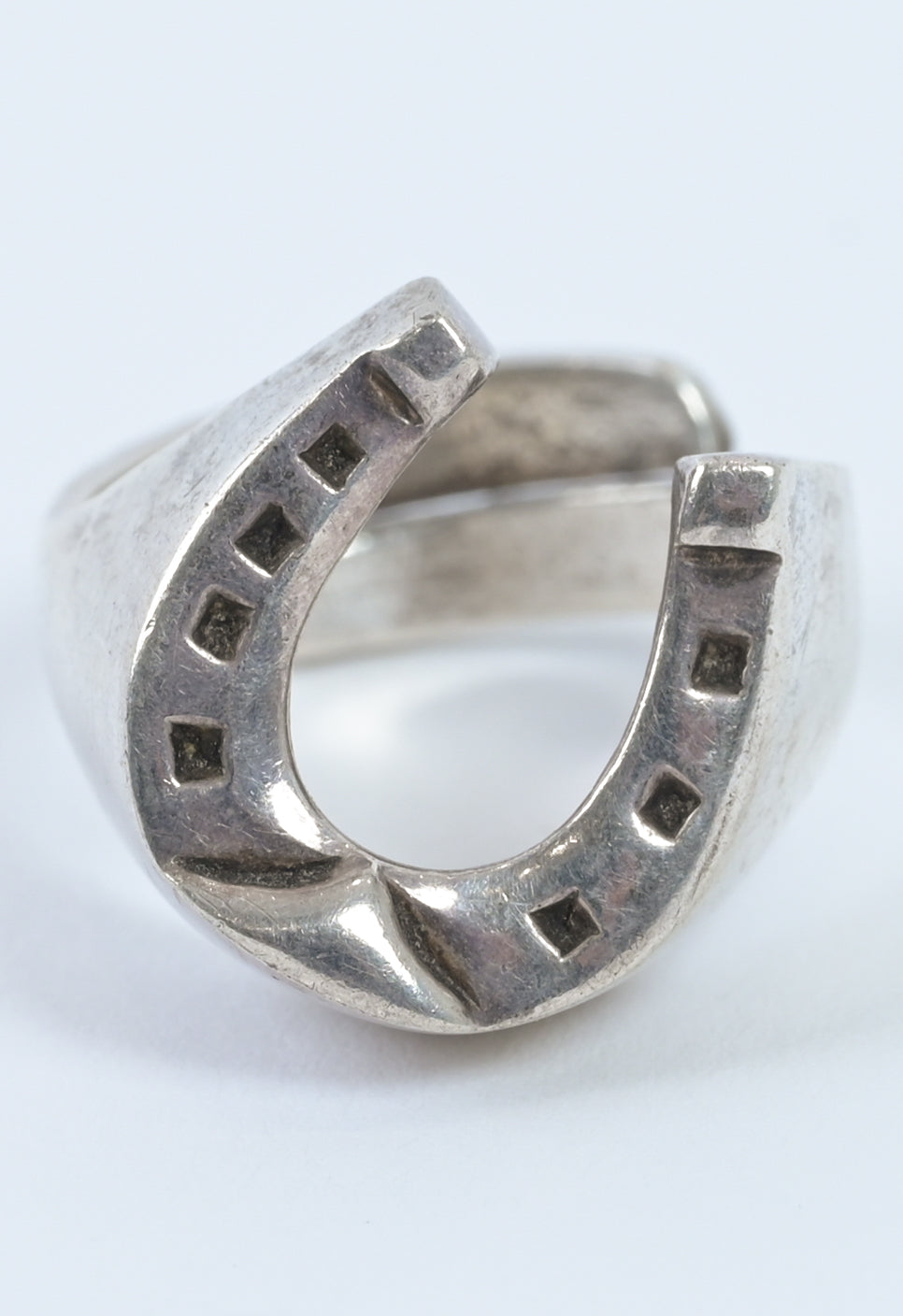 Danish 1970s silver horse shoes ring