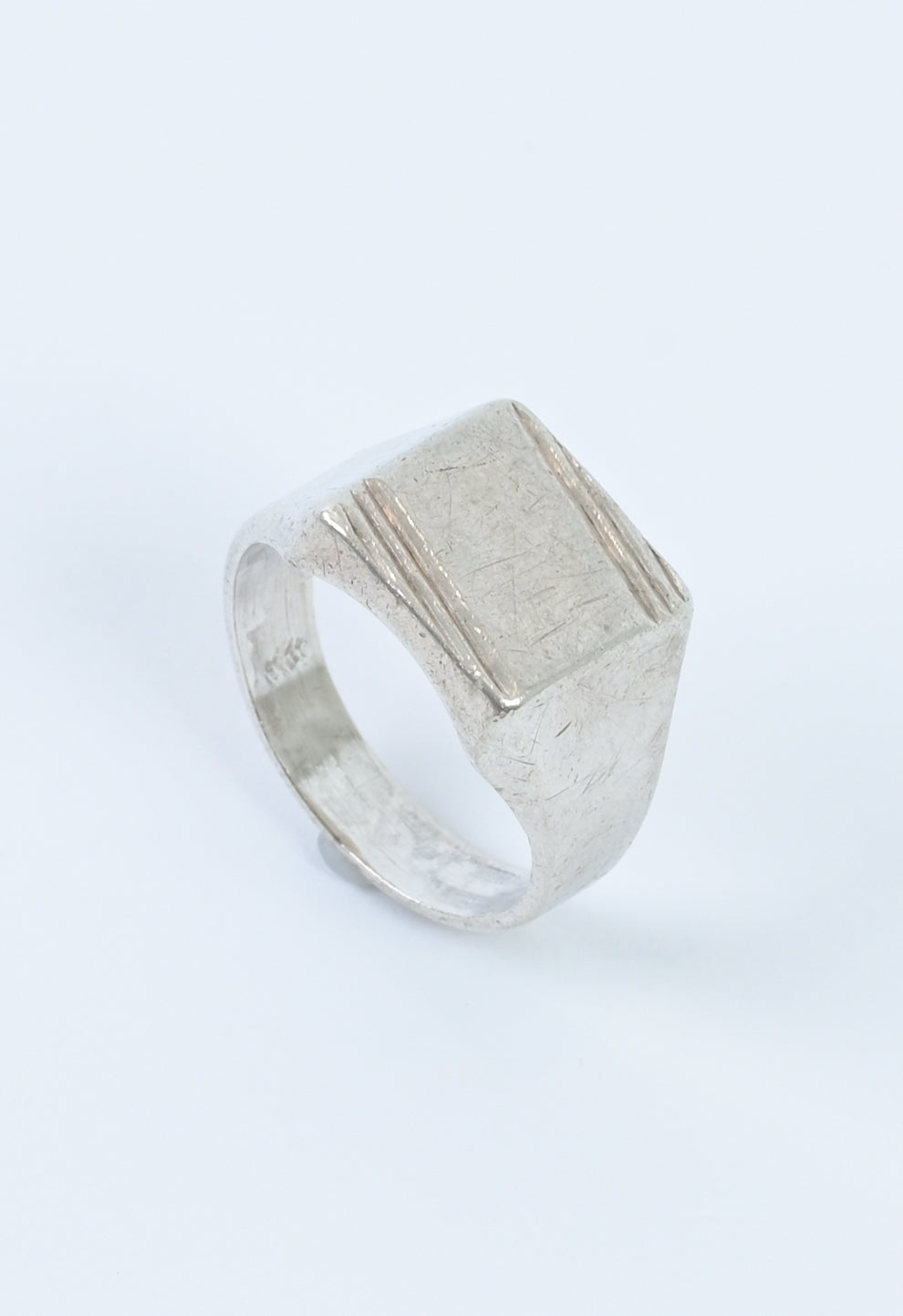 French 1930s silver signet ring