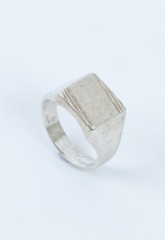 French 1930s silver signet ring
