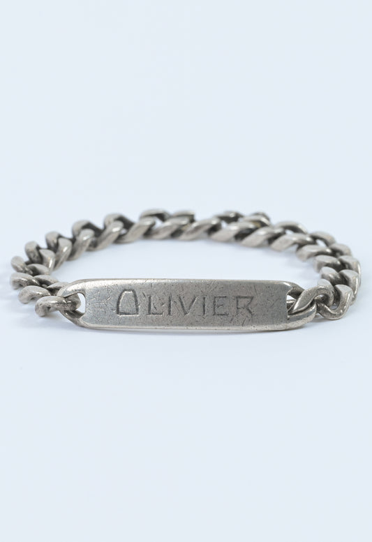 Europe 1970s silver id Bracelet