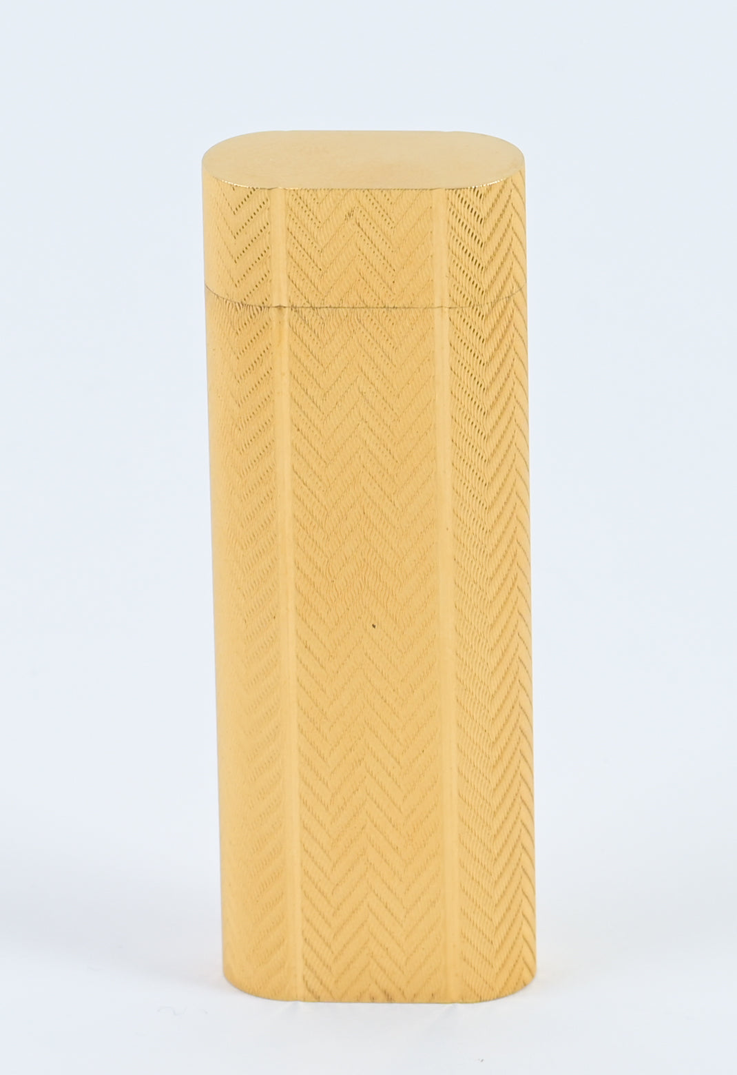 Cartier / Swiss 1970s must de cartier guilloché pattern brass lighter