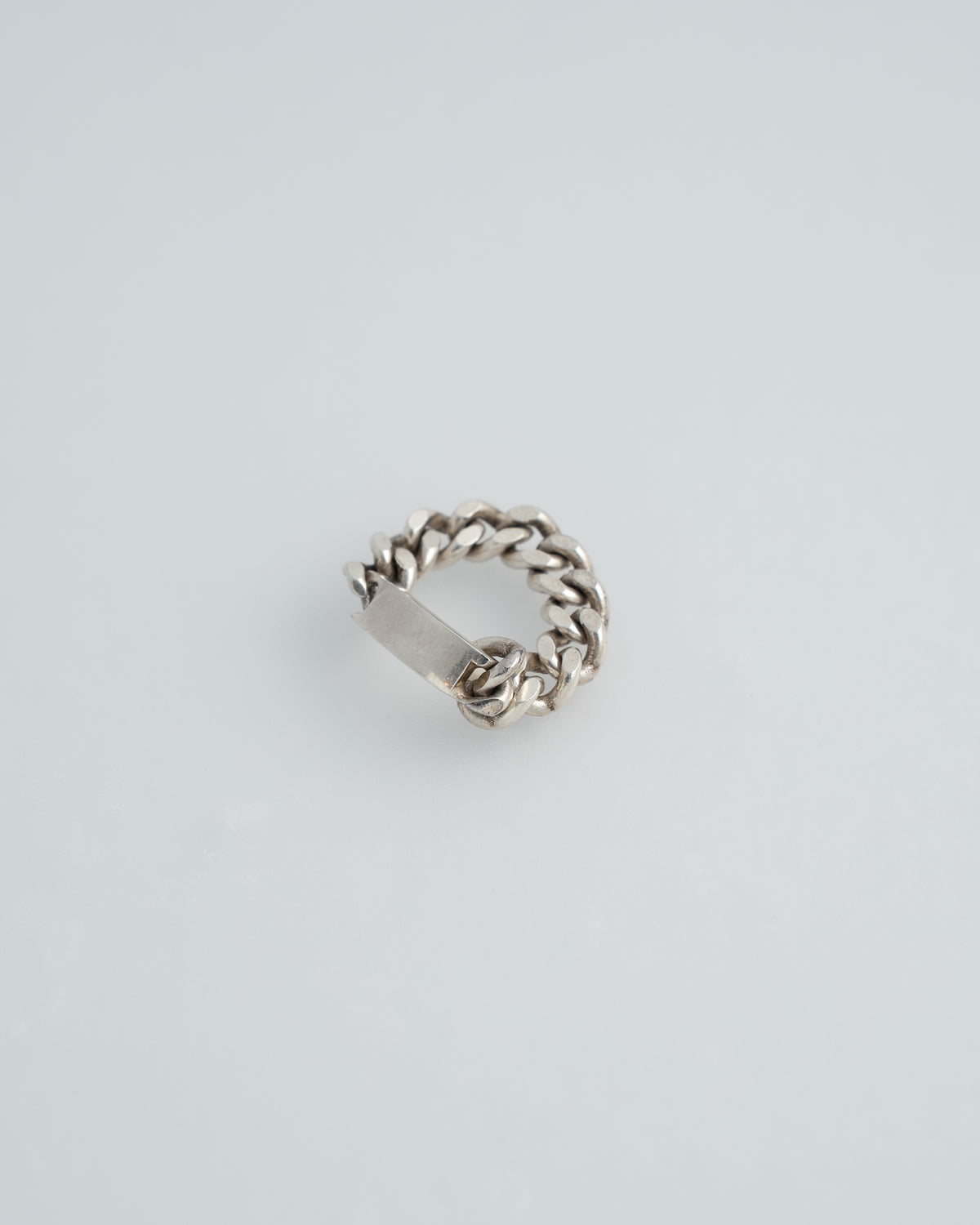 French 1980s Silver ID Ring