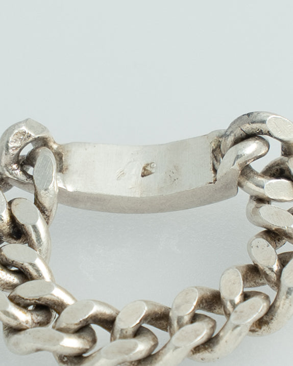 French 1980s Silver ID Ring