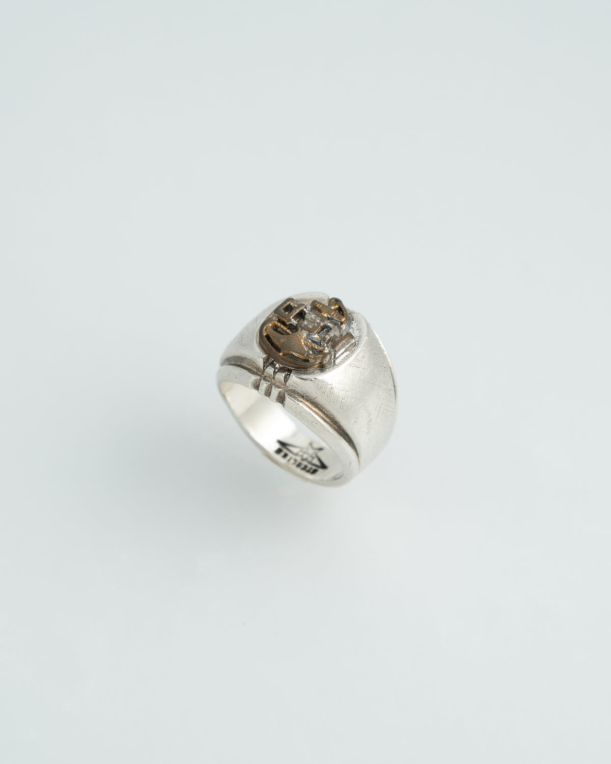 US 1940s Silver Anchor Military Ring
