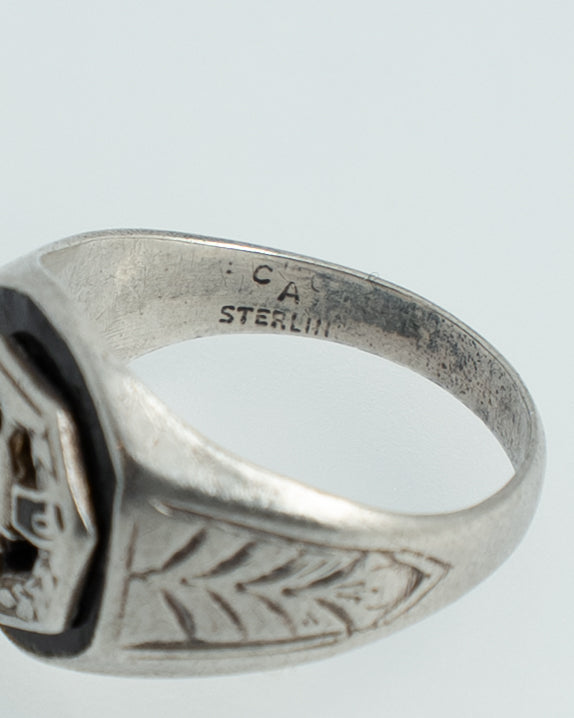 US 1940-60s Silver College Ring