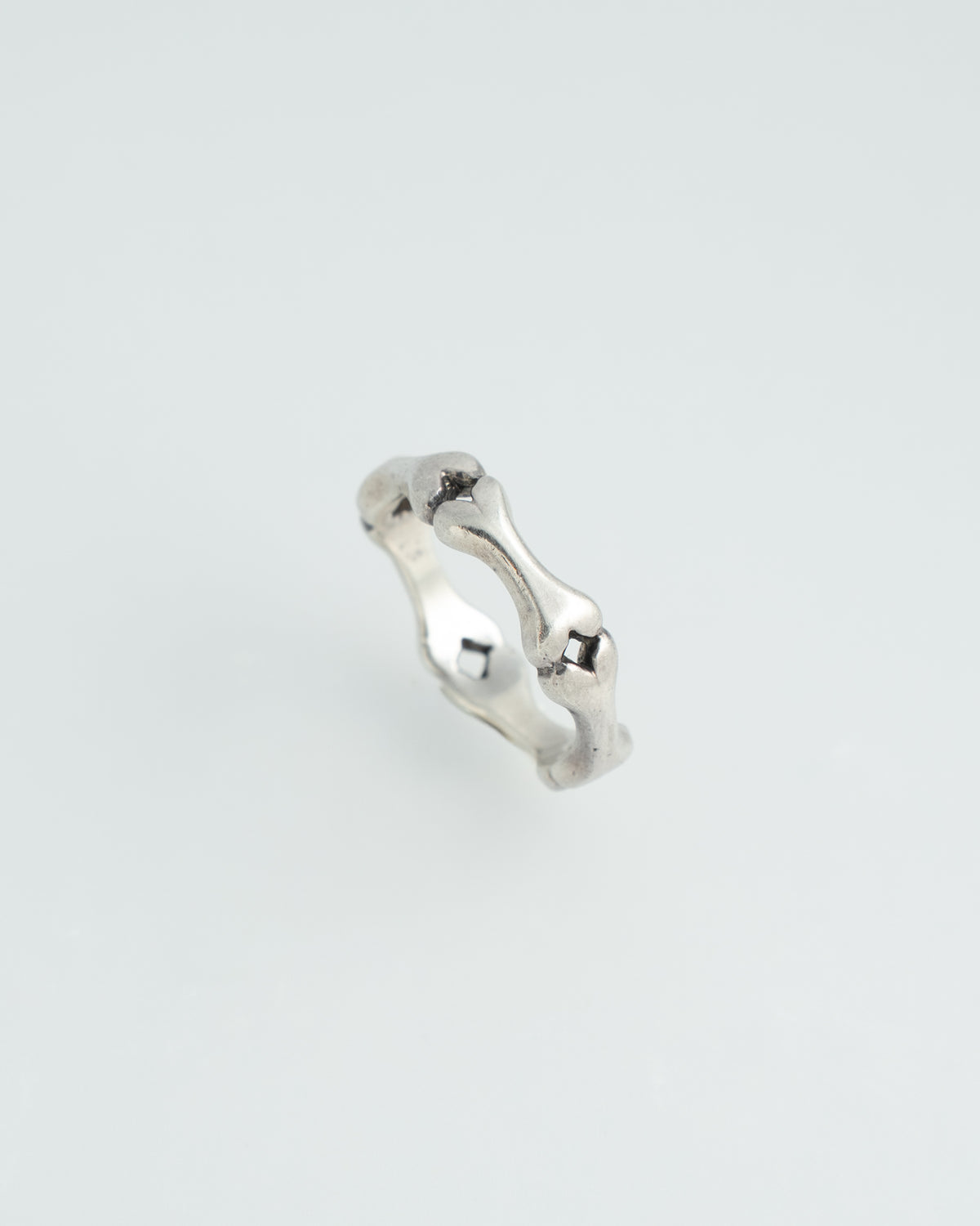 French 1980s Born Silver Ring