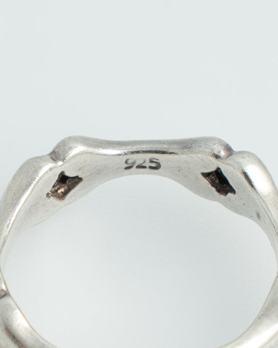 French 1980s Born Silver Ring