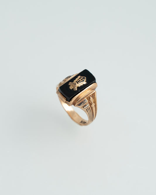 US  1948s 10K Onyx Signet Ring