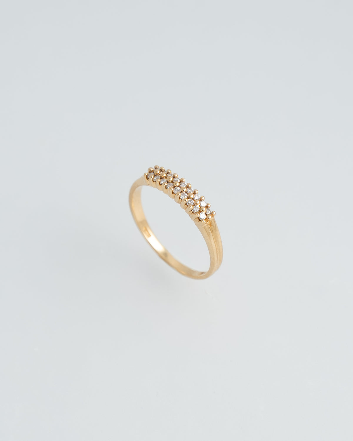 18K Two-Row Diamond Ring