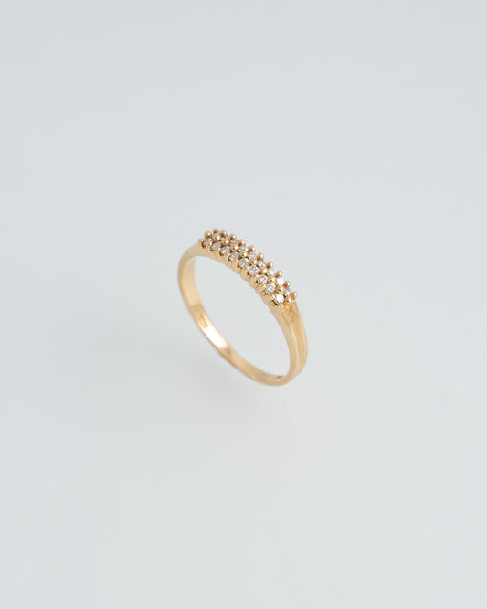 18K Two-Row Diamond Ring