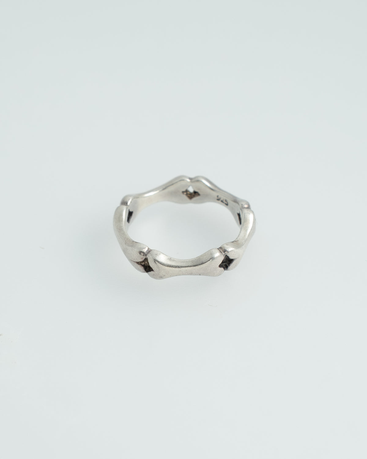 French 1980s Born Silver Ring