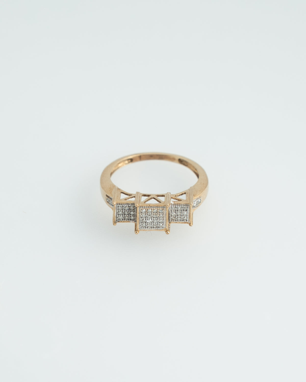 10K Architectural Diamond Ring