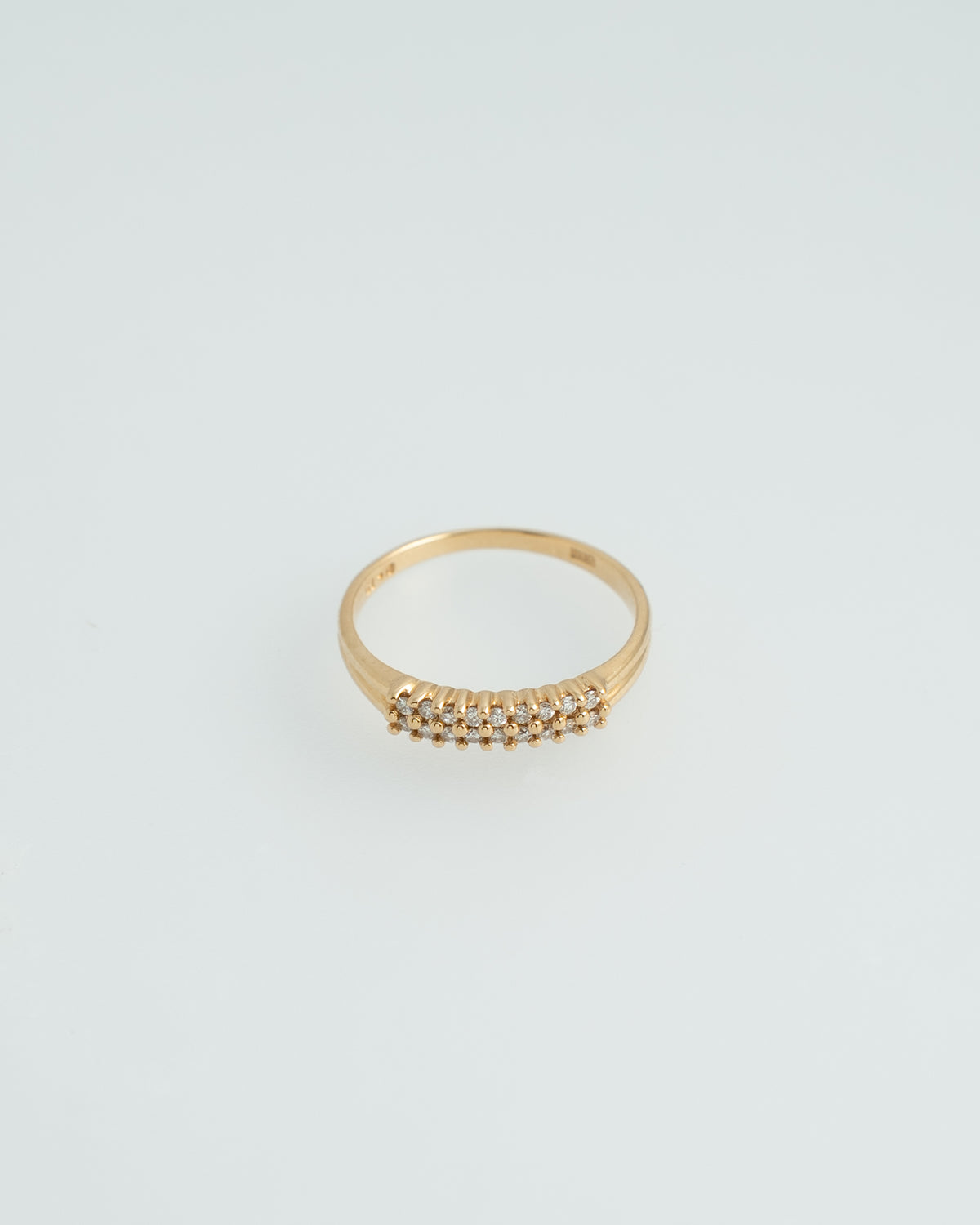 18K Two-Row Diamond Ring