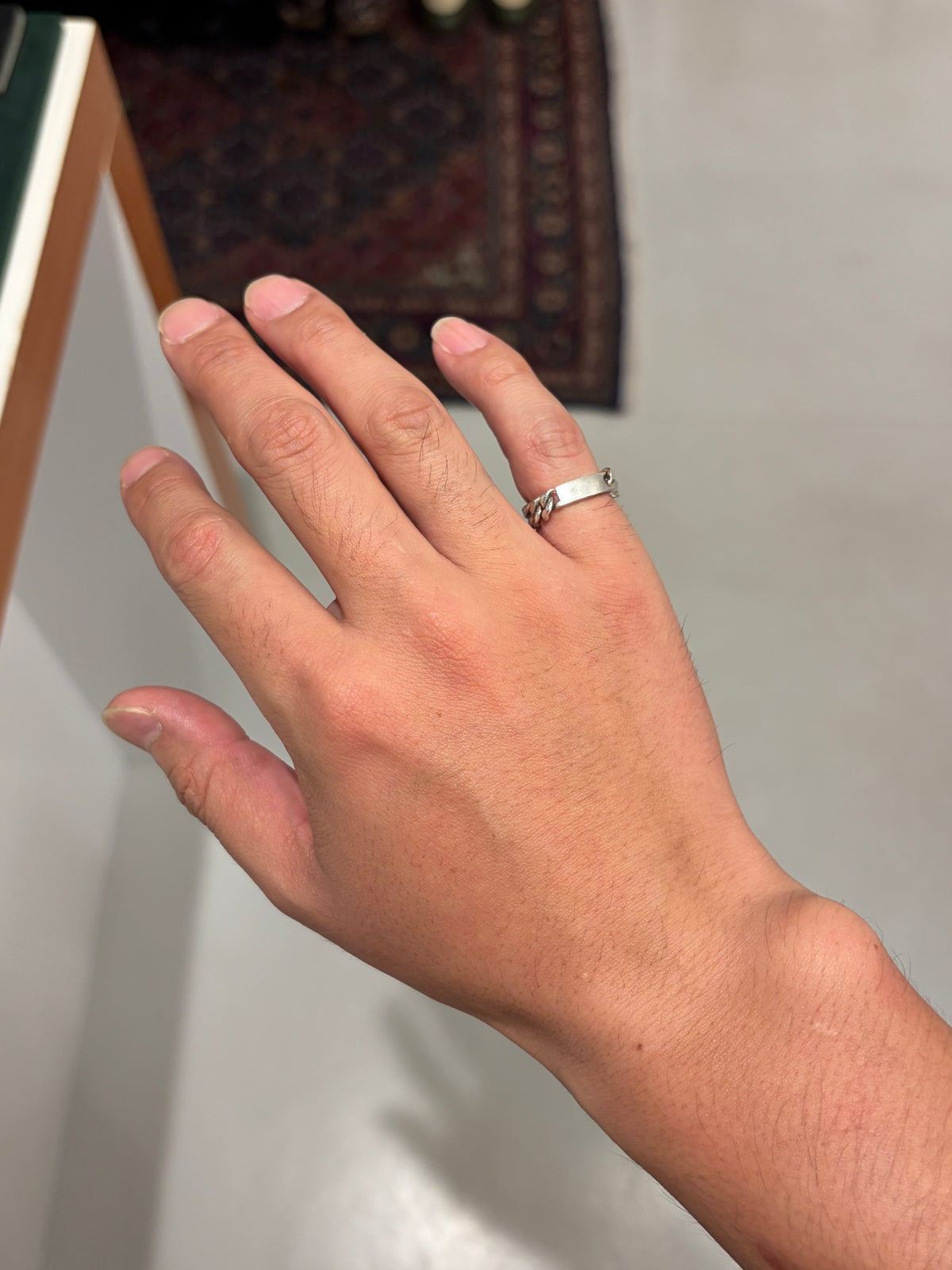 French 1980s Silver ID Ring
