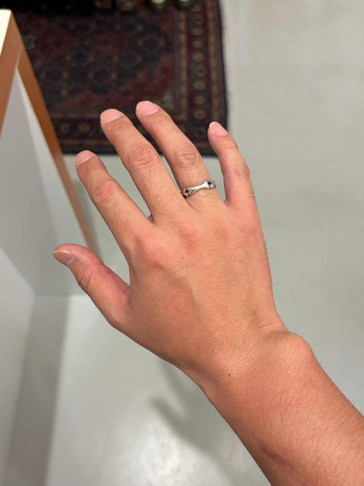 French 1980s Born Silver Ring
